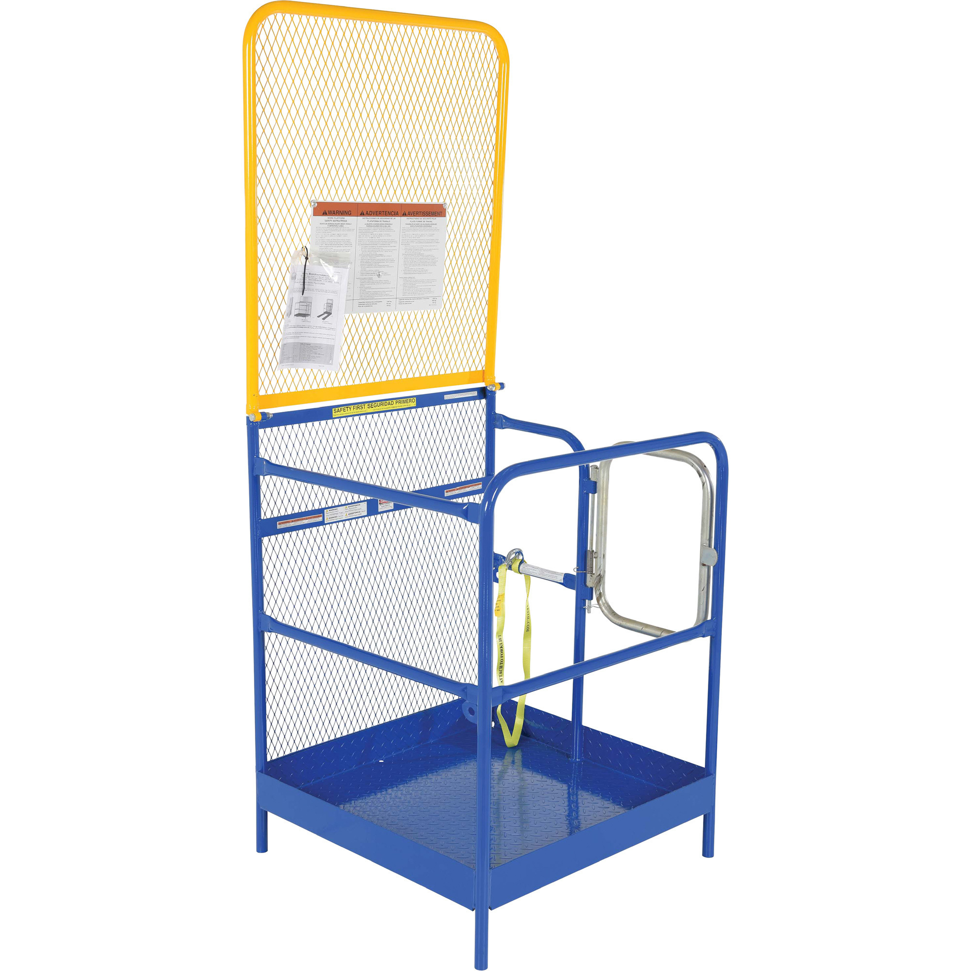 Vestil Single-Door Truck Work Platform - 36in. x 36in. x 89 5/8in., 1000-Lb. Capacity, Non-Slip Tread Plate, Model# WP-3636-84B
